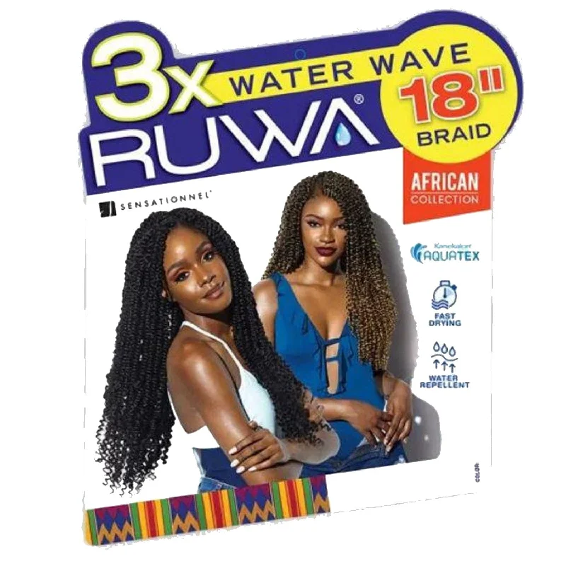 Braided wigs with a middle - part for a classic and elegant style3X RUWA WATER WAVE CROCHET HAIR