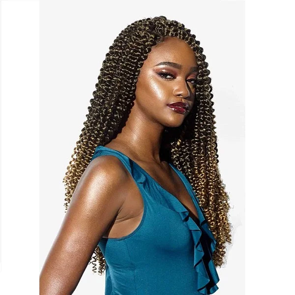 Box braided wigs with jumbo size for a bold look3X RUWA WATER WAVE 18″