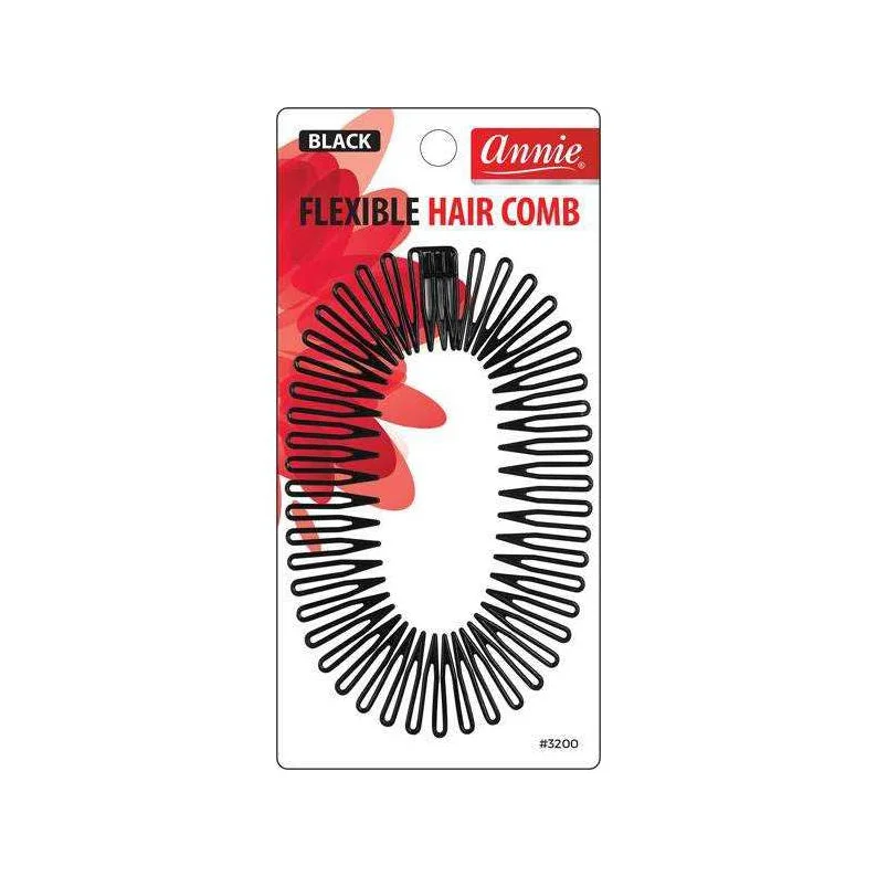 Full - lace wig with a natural - looking hairline for a seamless appearanceANNIE Flexible Hair Comb [Black] #03200