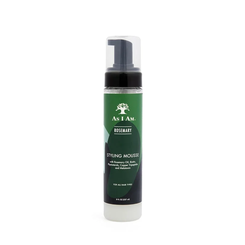 Lace wig with a pre - bleached knot for a natural - looking scalpAS I AM Rosemary Styling Mousse 8oz