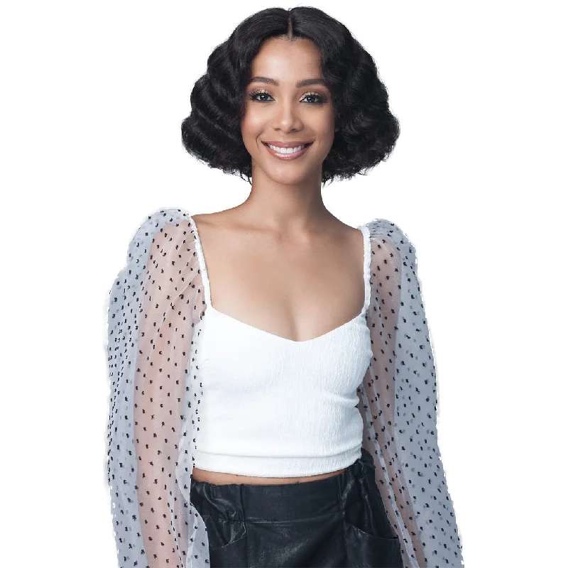 Synthetic lace wig with a heat - resistant formulaBobbi Boss 100% Human Hair Lace Front Wig - MHLF428 Elsie