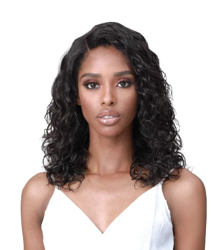 Lace wig with a wispy fringe for a soft and feminine lookBobbi Boss 360 Lace Wig- Alize