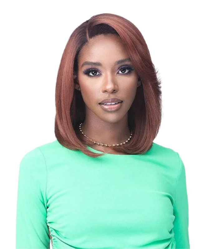 Lace wig in a chocolate - brown color for a rich and warm appearanceBobbi Boss First Class Hair Lace Wig- Kiera