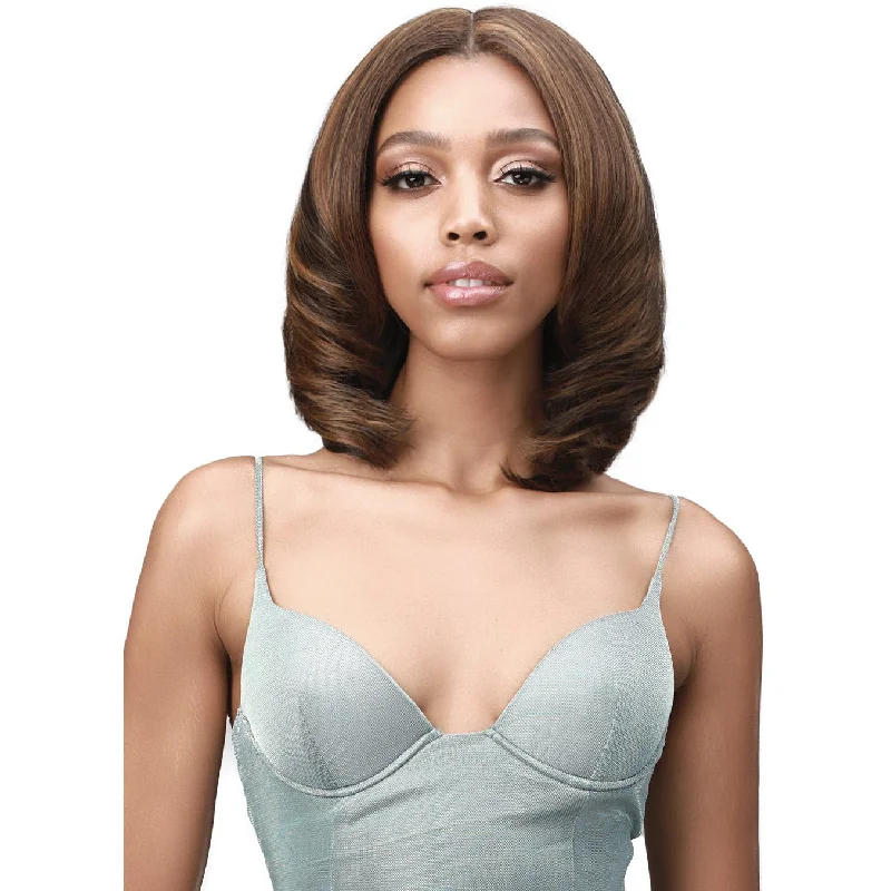 Lace wig in a chocolate - brown color for a rich and warm appearanceBobbi Boss Synthetic 5" Deep Part Swiss Lace Front Wig - MLF324 Afia (613 only)