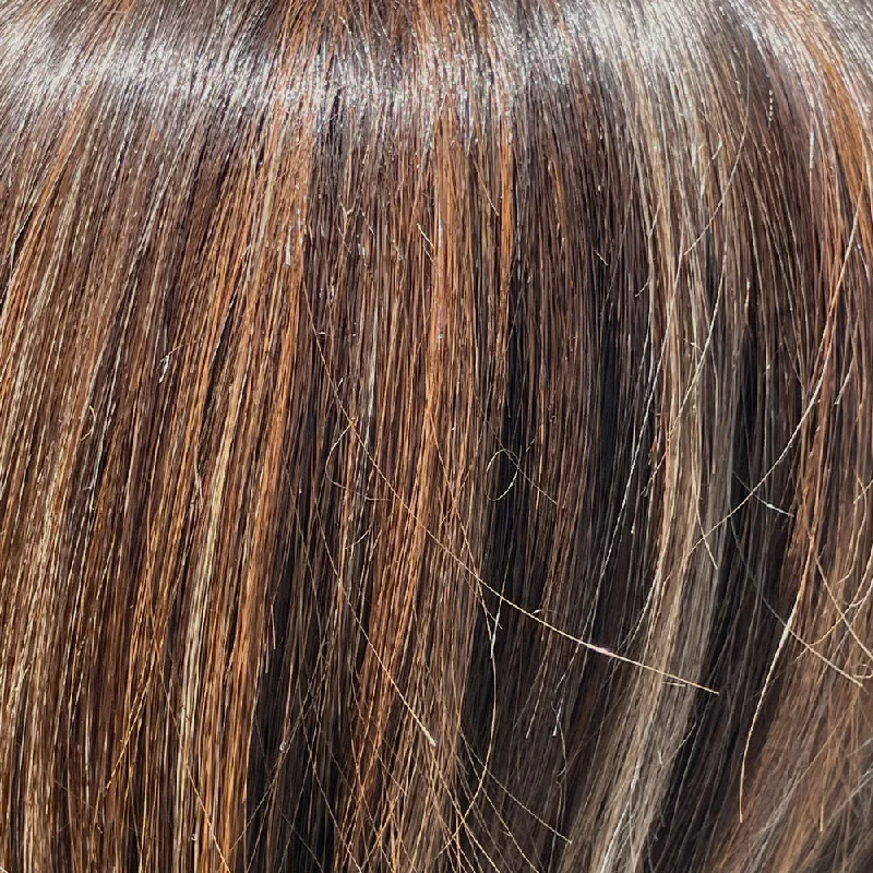 Dark Brown+HL | 6/27/14 | Unrooted but very dynamic colors of dark brown, strawberry light auburn and soft cunky medium and dark  blonde highlights.