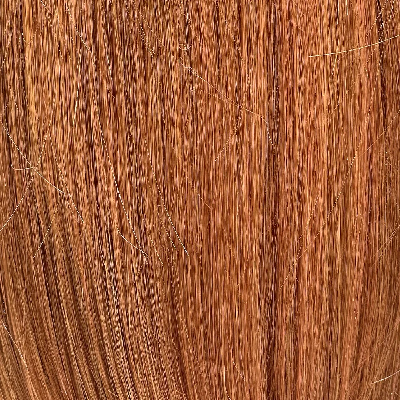 Sienna Spice | 30+Orange | Unrooted, true light strawberry blonde/red with low light and highlights for variegated dimension.