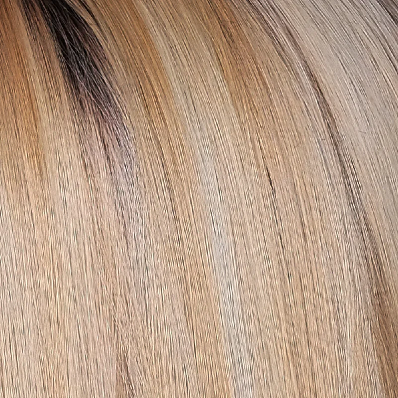 Sugar Cookie with Hazelnut | 6R/144/88B | Rich dark chocolate rooting with a blend of golden blonde, honey blonde, natural medium blonde, and pure blonde highlights