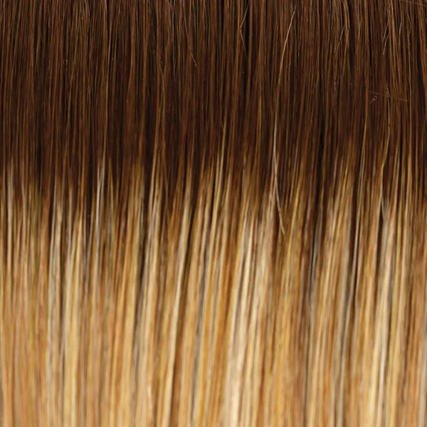 14/26/R10 | Red Blonde Gold Blonde Highlights Rooted Medium Brown