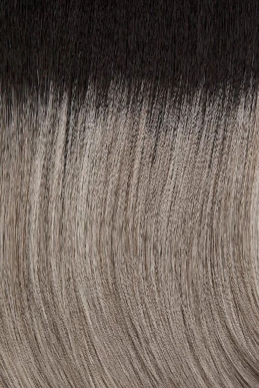 38/56GR | Silver white highlighted with light grey and light brown and off black roots