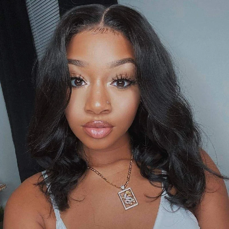 Bob wig with a monofilament cap for a breathable feelCranberry Body Wave Lace Front Bob Wigs Short Brazilian Human Hair Wigs For Black Women