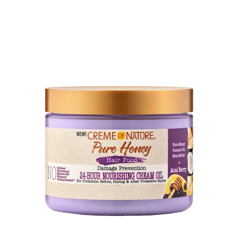 Lace wig with a 13x4 lace frontal for a wide - parting areaCREME OF NATURE PURE HONEY HAIR FOOD 24-Hour Nourishing Cream Oil  4.7oz