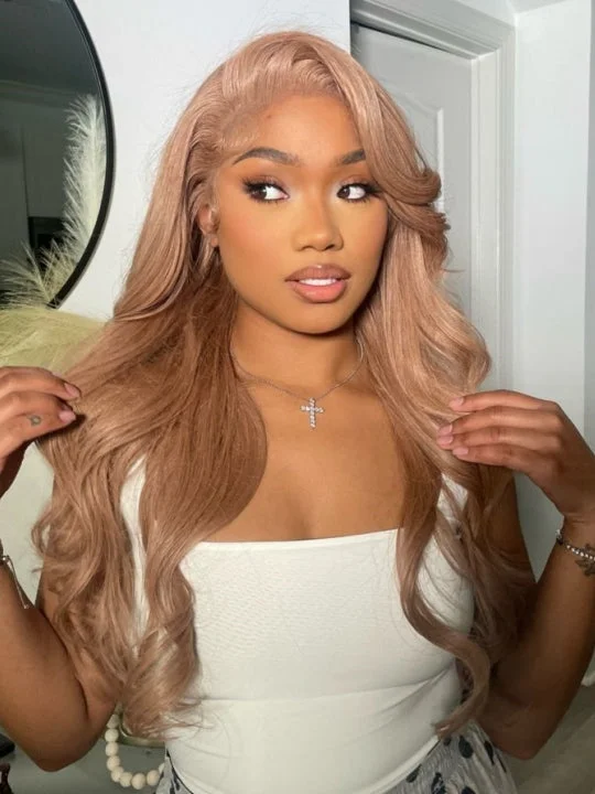 Colored wig with a 150 - density for a full and thick appearance[Flash Deal] Light Flaxen Brown 5x5/13x4/13x6 HD Lace Front Wigs Cozy Blonde Human Hair Wigs