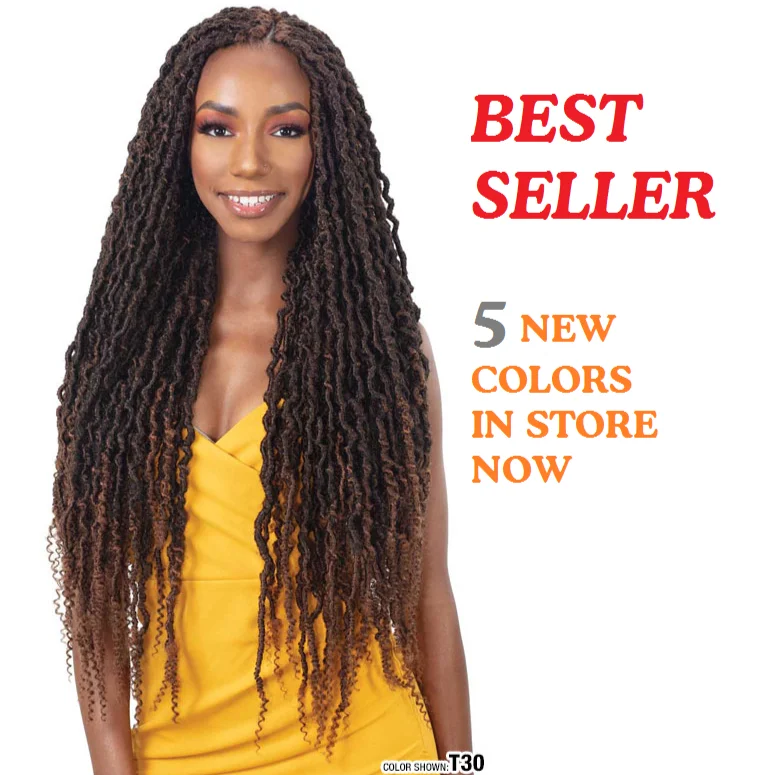 Braided wigs with a 180 - density for a full and thick appearanceFreetress 2X NITA DISTRESSED GORGEOUS LOC 26"