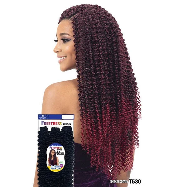 Heat - resistant braided wigs for styling flexibilityFreeTress Crochet Braids 3X Tahiti Water Curl 16"