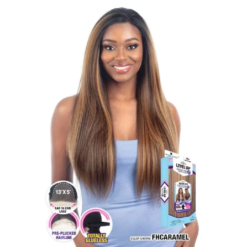 Lace wig with a side - swept bang for a sophisticated lookFreeTress Equal Level Up Synthetic Glueless HD Frontal Wig - Keri