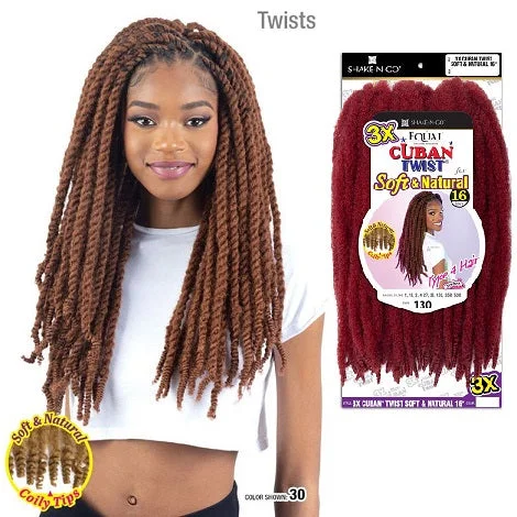 Human hair braided wigs for a luxurious feelFreetress Equal Synthetic Braid - 3X Cuban Twist Soft & Natural 16"