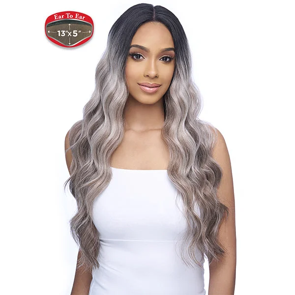 Lace wig with a side - swept bang for a sophisticated lookHARLEM125 SYNTHETIC 13"X5" SWISS FULL LACE WIG FLS56 [FLS56]