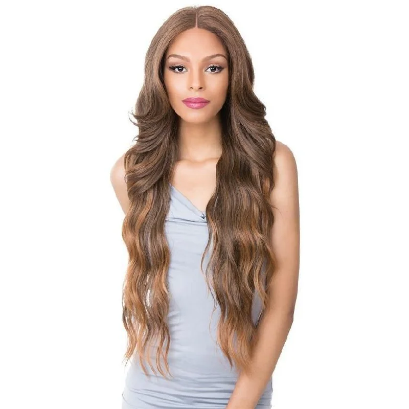 Lace wig with a middle - part for a classic and elegant styleIt's A Wig! Natural Hairline 13" x 6" Synthetic Frontal S Lace Wig – Dara (Solid Colors only)