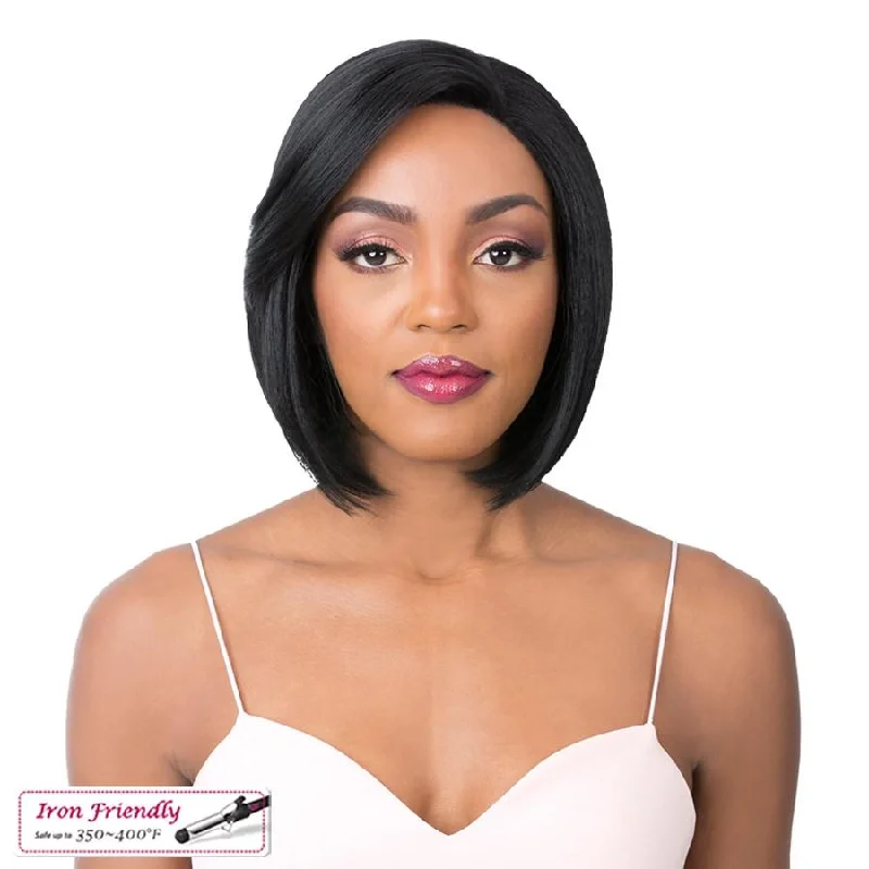 Lace wig with a straight texture for a sleek and minimalist lookIt's A Wig! Synthetic Swiss Lace Front Wig – Zody (613 & TT1B/REDWINE only)