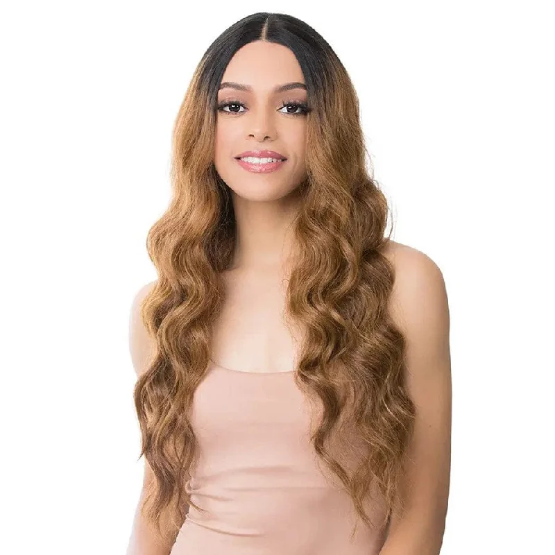 Lace wig with a honey - blonde color for a warm and sunny appearanceIt's A Wig! 5G HD Lace Front Wig - Romance Curl 26"