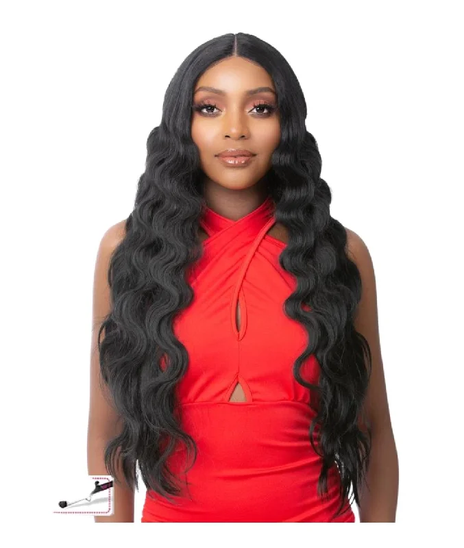 Lace wig with a side - swept bang for a sophisticated lookItsawig Premium Synthetic Hd Lace Wig- Crimped Jumbo Hair 6