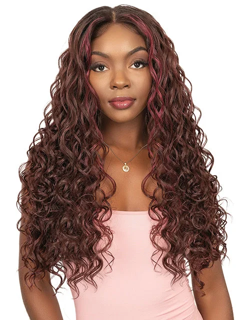 Lace wig with a side - part for a more flattering lookJanet Collection 100% Human Hair Prime Unimix HD 360 with 13X6 Frontal Part Glueless HITA Lace Wig *BFCM