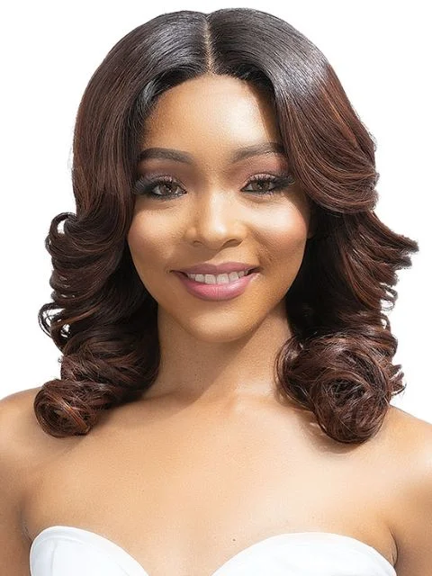 Lace wig with a honey - blonde color for a warm and sunny appearanceJanet Collection 100% Human Hair Prime Unimix HD 360 with 13X6 Frontal Part Glueless TIVA Lace WiG *BFCM