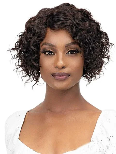 Synthetic lace wig with a heat - resistant formulaJanet Collection 100% Virgin Remy Human Hair Deep Part Lace Wig - DELILAH