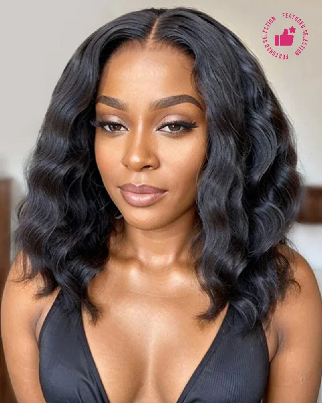 Full - lace wig with a natural - looking hairline for a seamless appearance【Limited Design】Glueless 6x5 Pre-Cut Lace Ocean Wave Wig Natural Black Pre-Bleached Knots Easy-Wear Human Hair Wigs