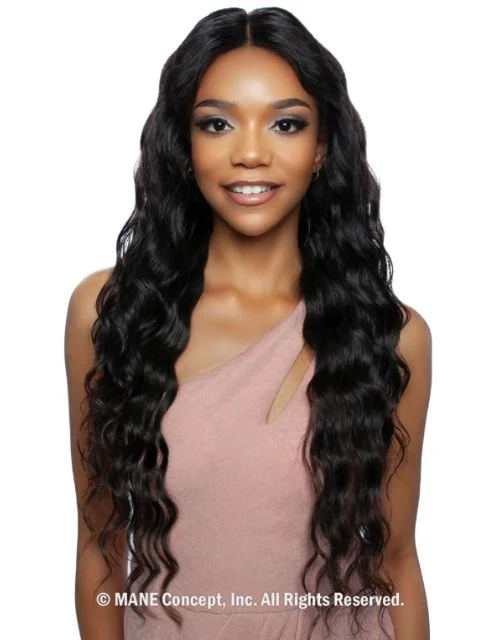 Lace wig with a wispy fringe for a soft and feminine lookMane Concept 100% Unprocessed Human Hair Trill 13x4 HD Glueless Lace Wig - TRE2116 LOOSE DEEP 28"