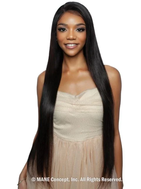 Lace wig with a natural - looking root for a more realistic lookMane Concept 100% Unprocessed Human Hair Trill 13x4 HD Glueless Lace Wig - TRE2117 STRAIGHT 30"