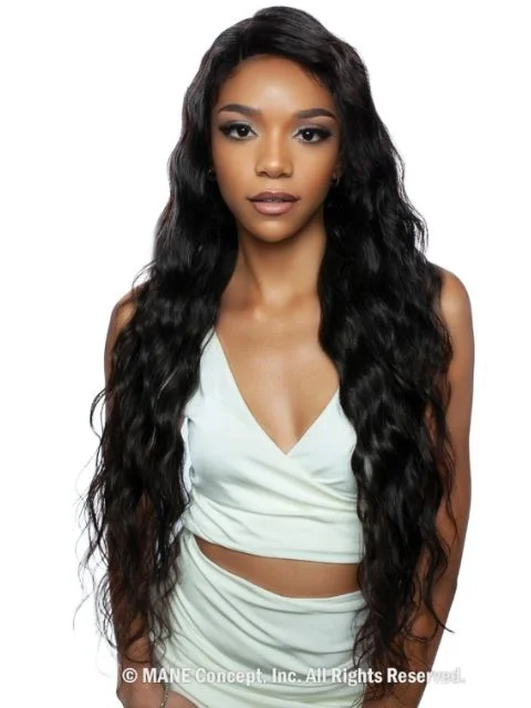 Lace wig with a 13x4 lace frontal for a wide - parting areaMane Concept 100% Unprocessed Human Hair Trill 13x4 HD Glueless Lace Wig - TRE2119 LOOSE DEEP 30"