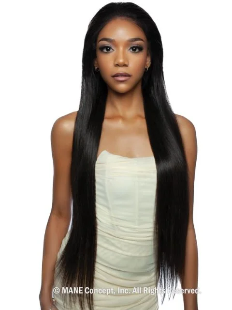 Lace wig with a natural - looking root for a more realistic lookMane Concept 100% Unprocessed Human Hair Trill 13x4 HD Glueless Lace Wig - TRE2121 STRAIGHT 32"