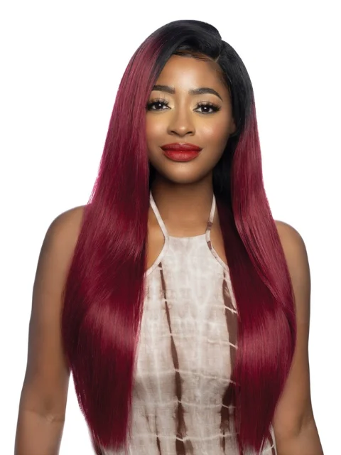 Lace wig with a 13x4 lace frontal for a wide - parting areaMane Concept 100% Unprocessed Human Hair Trill Glueless HD Whole Lace Wig - STRAIGHT 28 (TRH4301)