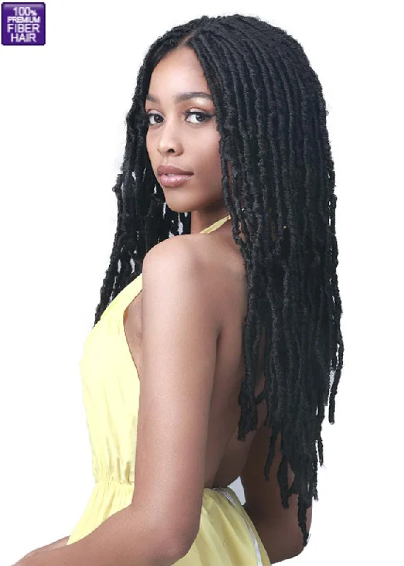 Lace wig with a pre - bleached knot for a natural - looking scalpNu Locs 24 Wig