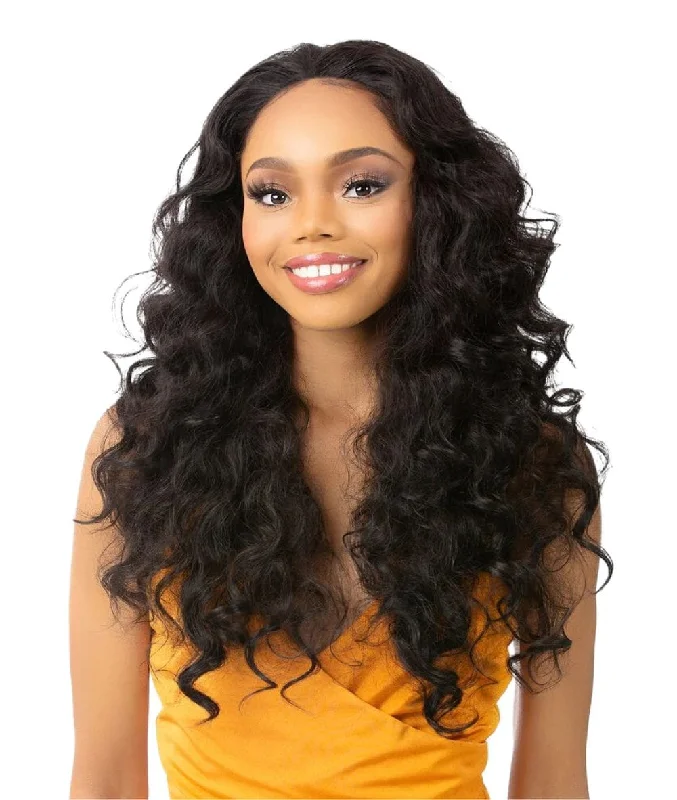 Lace wig with a curly texture for a bold and stylish choiceNutique Best Friend Forever Human Blend Half Wig- Lacey