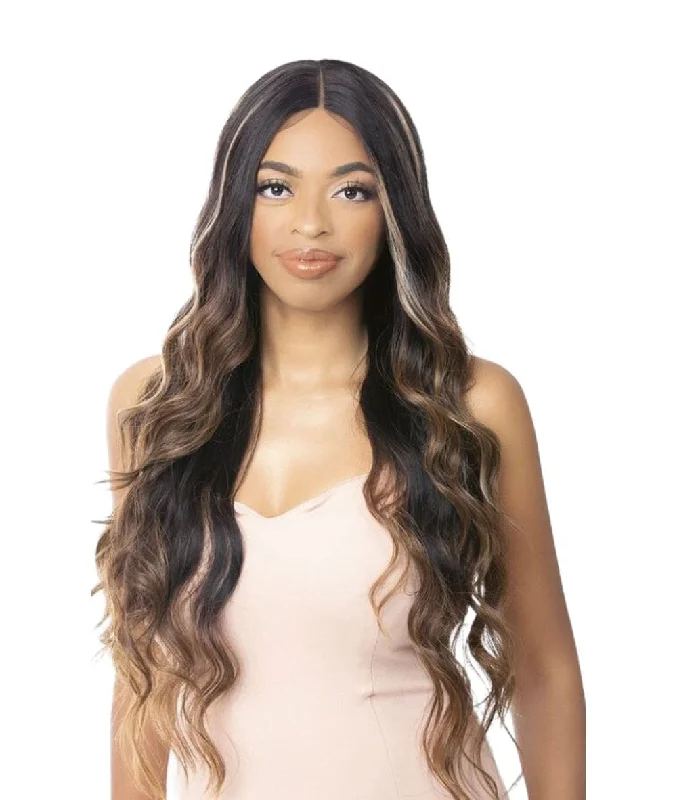 Lace wig with a honey - blonde color for a warm and sunny appearanceNutique Illuze Lace Wig- Long Loose Wave 30"