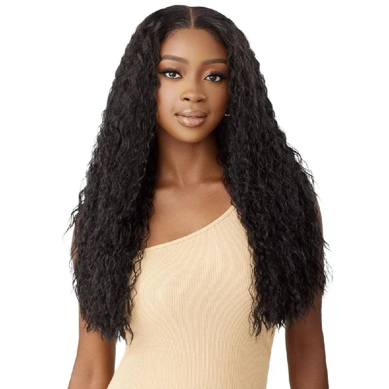 Lace wig with a wavy texture for a beachy lookOutre 5x5 Lace Closure Wig - HHB-Peruvian Water Wave 24"