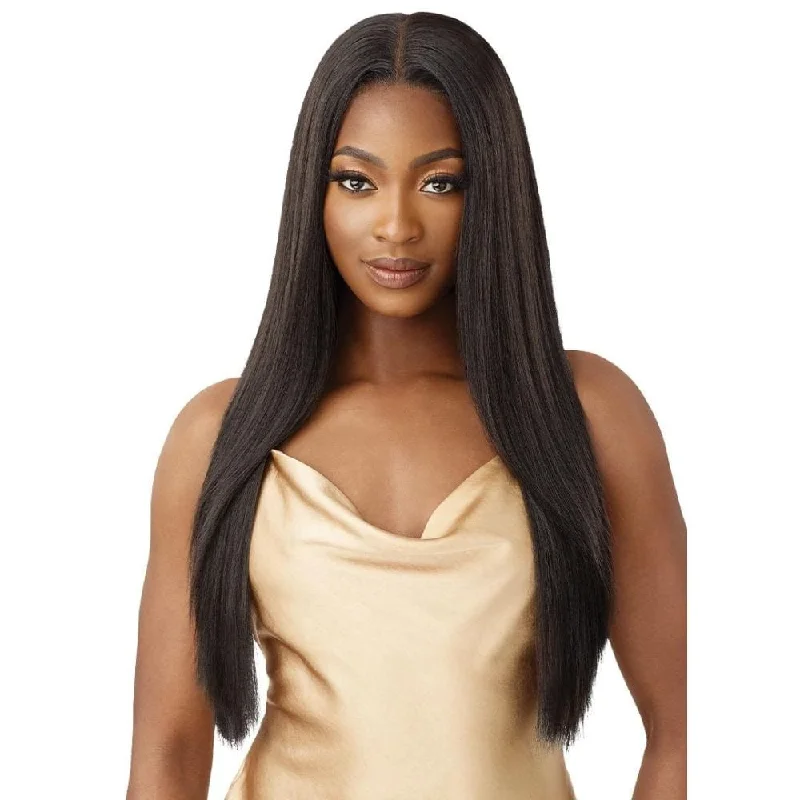 Lace wig with a side - swept bang for a sophisticated lookOutre 5x5 HD Lace Closure Wig - HHB Yaki Straight 26"