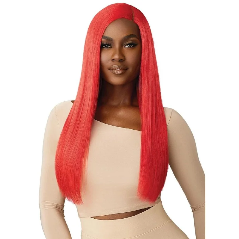 Lace wig with a pre - plucked hairline for a more natural lookOutre Color Bomb HD Transparent Lace Front Wig - Kaycee