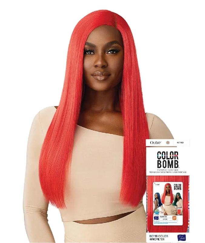 Lace wig with a curly texture for a bold and stylish choiceOutre Lace Front Wig Colorbomb Kaycee 24"