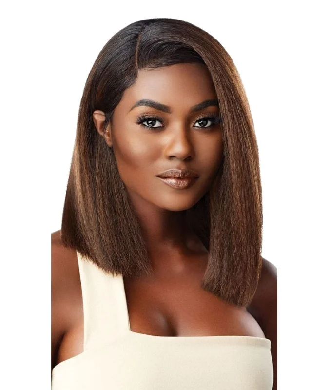 Lace wig in a chocolate - brown color for a rich and warm appearanceOutre Melted Hair Line Lace Front Wig - Breanne