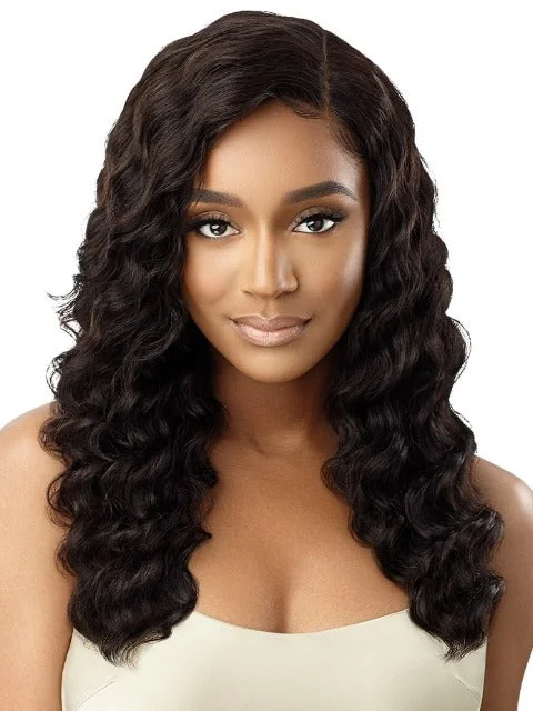 Synthetic lace wig with a heat - resistant formulaOutre Mytresses Gold Label 100% Unprocessed Human Hair Lace Front Wig - ANTOINETTE