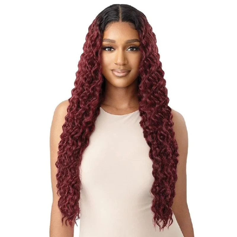 Lace wig with a pre - bleached knot for a natural - looking scalpOutre Synthetic Lace Front Deluxe Wig - Marcella