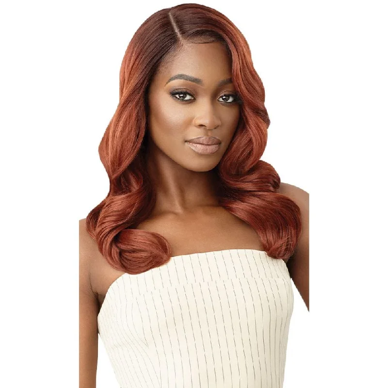 Lace wig with a honey - blonde color for a warm and sunny appearanceOutre Synthetic Lace Front Deluxe Wig - Ryella