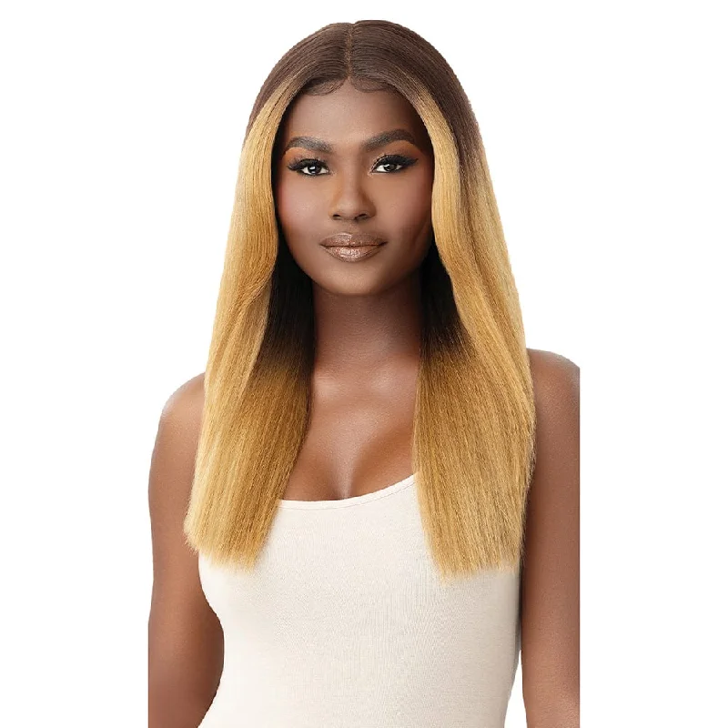 Lace wig with a pre - bleached knot for a natural - looking scalpOutre HD Transparent Lace Front Wig - Imelda