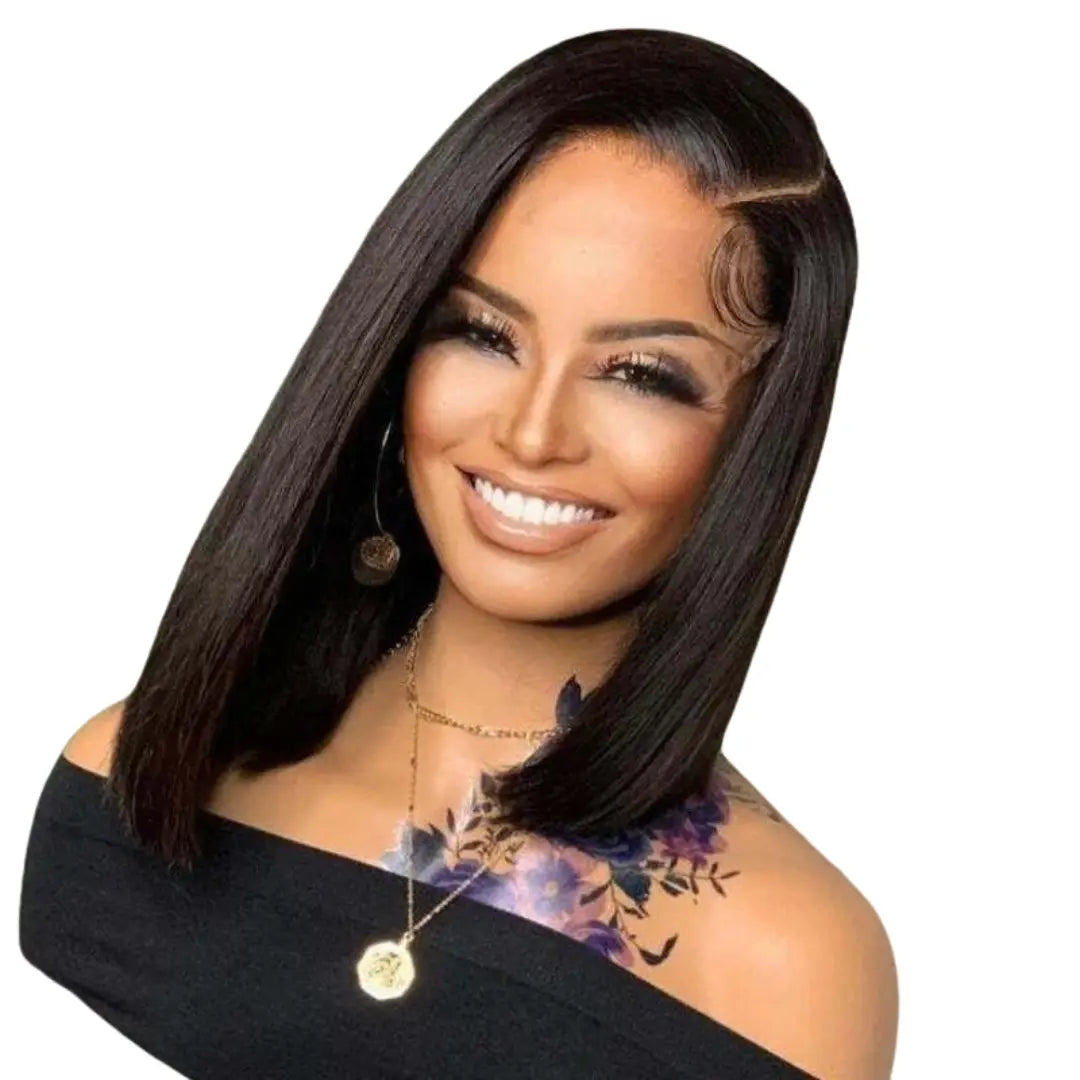 Bob wig made from high - quality synthetic fibersPrime Collection HD Swiss Lace 13x4 Premium Human Hair Frontal Wig- Long Bob