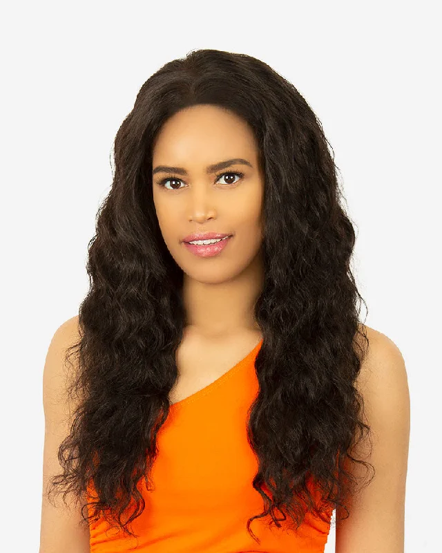 Lace wig with a pre - bleached knot for a natural - looking scalpR&B Collection 100% Unprocessed Brazilian Virgin Remy Human Hair Lace Wig - H-L-DEEP 24"