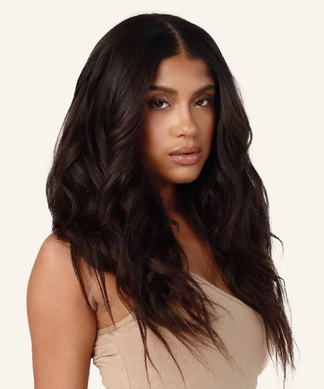 Lace wig with a middle - part for a classic and elegant styleRelaxed Straight Lace Front Wig