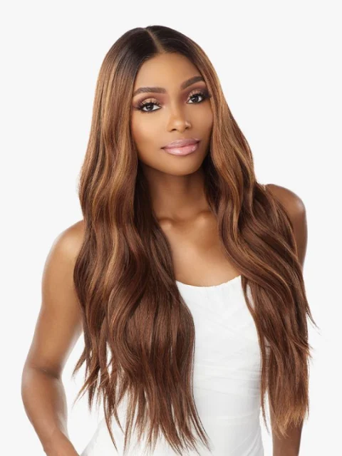 Full - lace wig with a natural - looking hairline for a seamless appearanceSensationnel Butta Lace Human Hair Blend HD Lace Front Wig - LOOSE BEACH WAVE 28"*BFCM